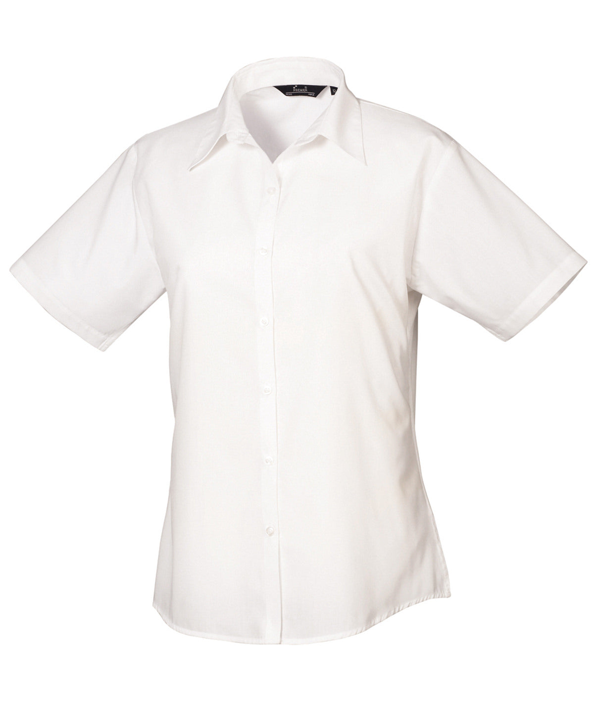Women's short sleeve poplin blouse - White
