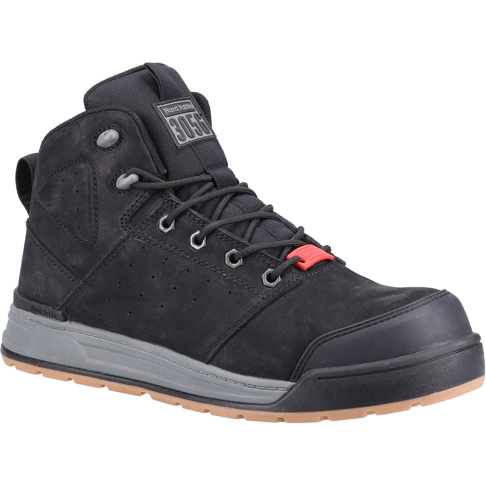 3056 Lace Zip Safety Boot - Black