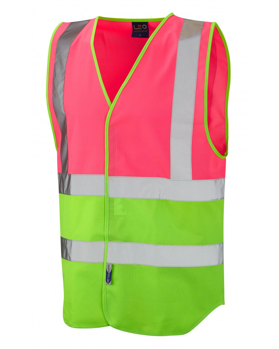 PILTON Coloured Reflective Waistcoat - PINK/LIME