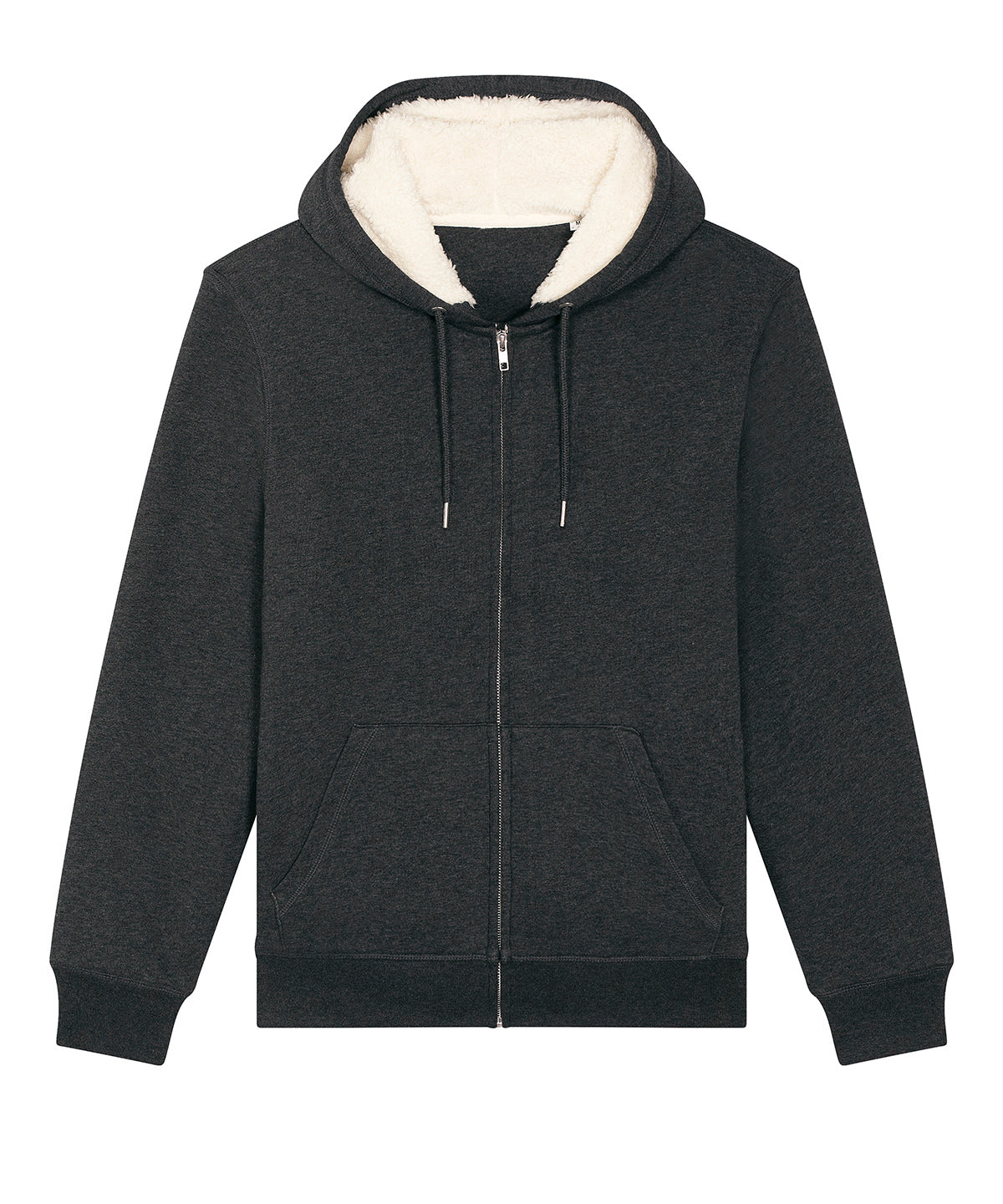 Unisex Hygger sherpa zip-through sweatshirt (STSU956) - Dark Heather Grey