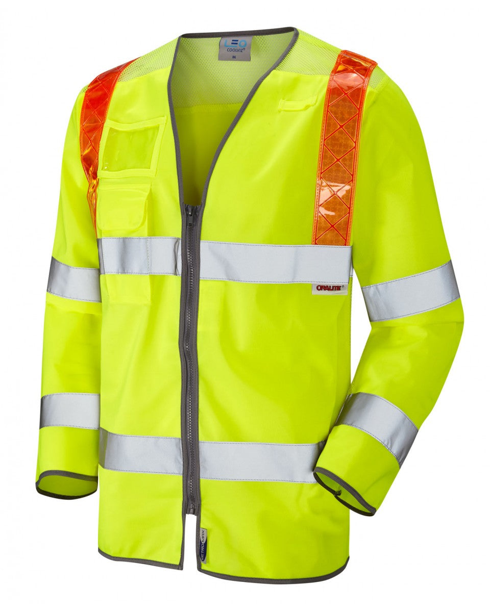 BARBROOK ISO 20471 Cl 3 Orange Brace Sleeved Waistcoat - HV Yellow