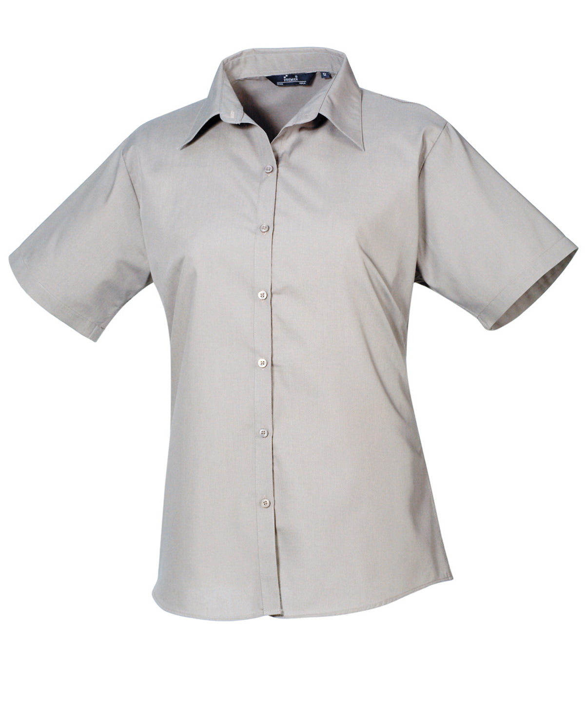 Women's short sleeve poplin blouse - Silver