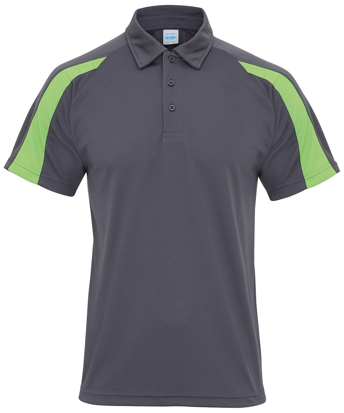 Contrast Cool Polo - Charcoal/Lime Green