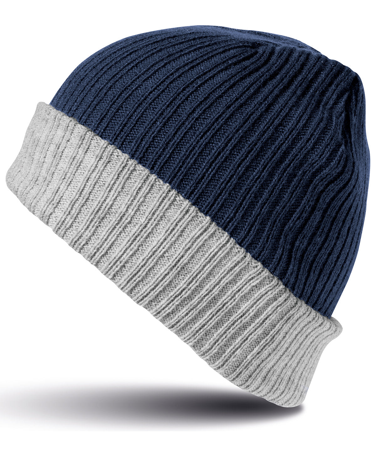 Double-layer knitted hat - Navy/Grey
