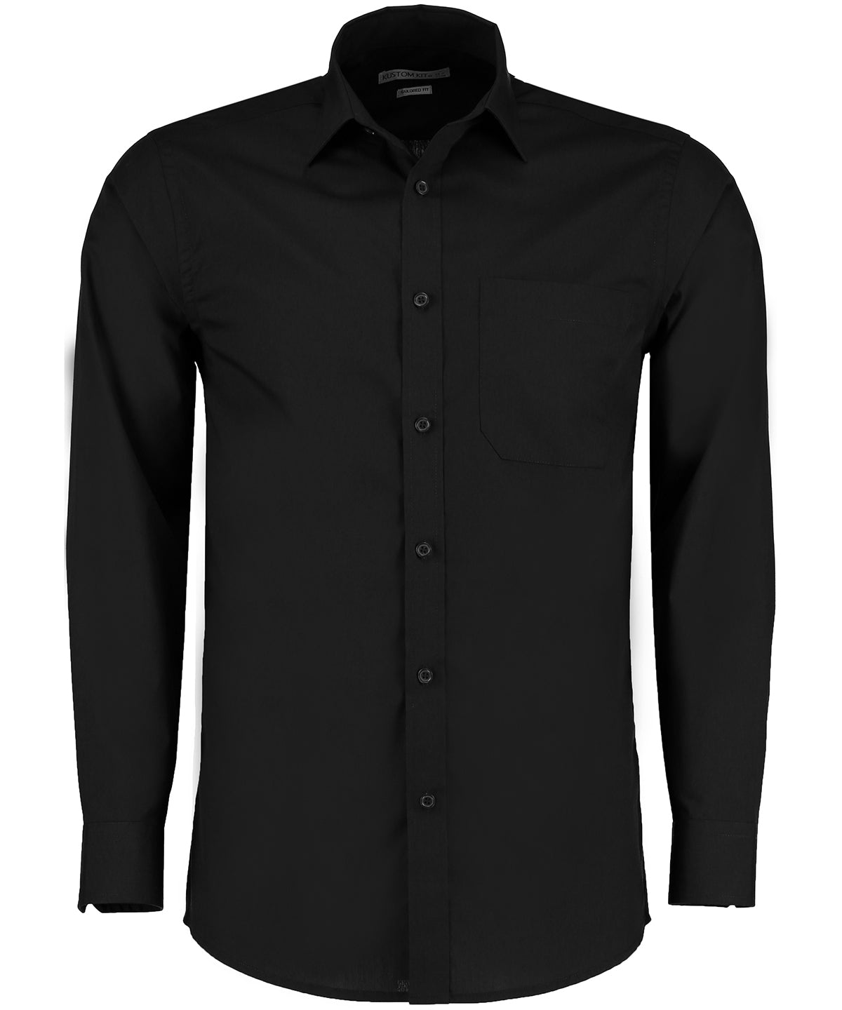 Poplin shirt long-sleeved (tailored fit) - Black