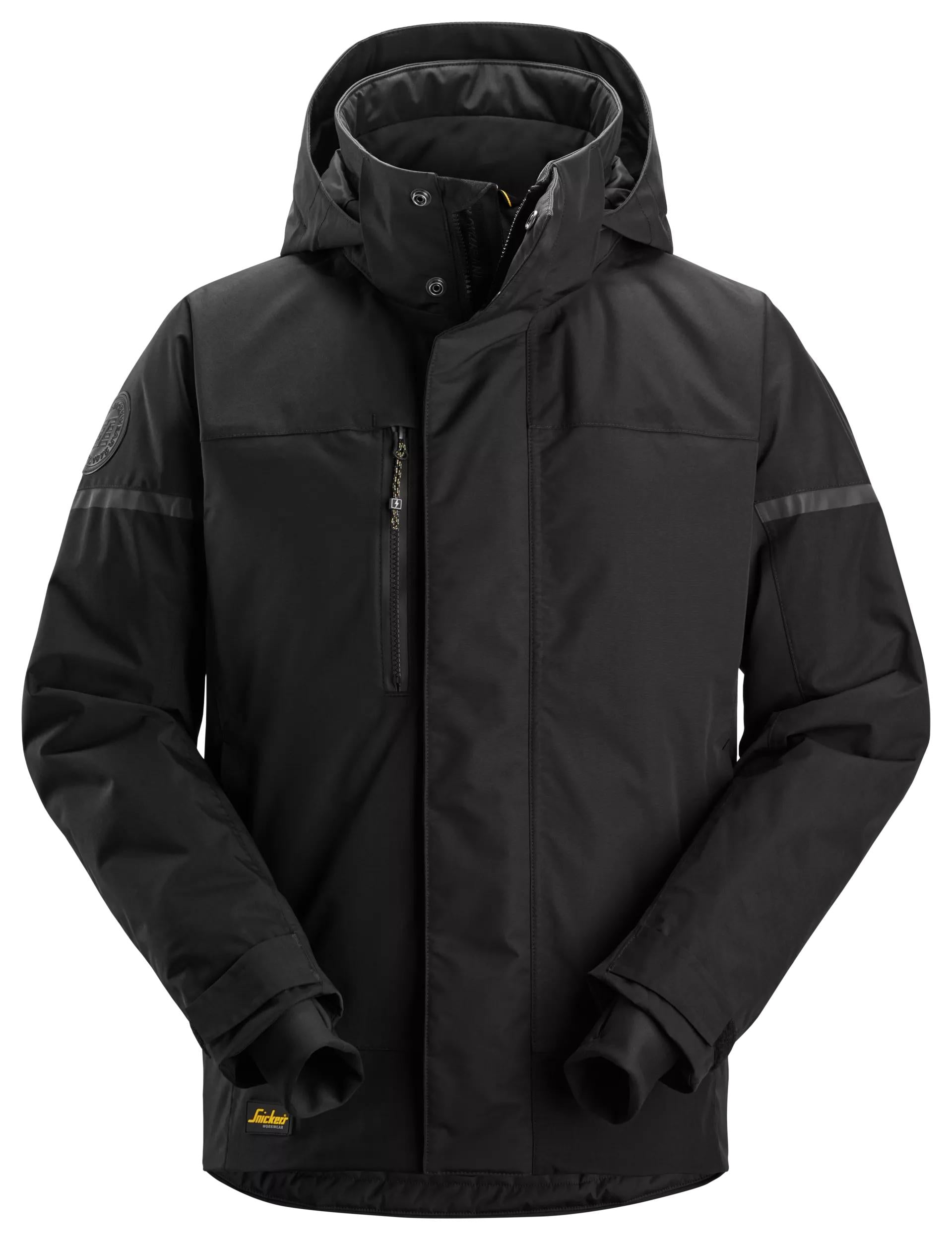AllroundWork, Waterproof Insulated Jacket - Black\Black - 0404