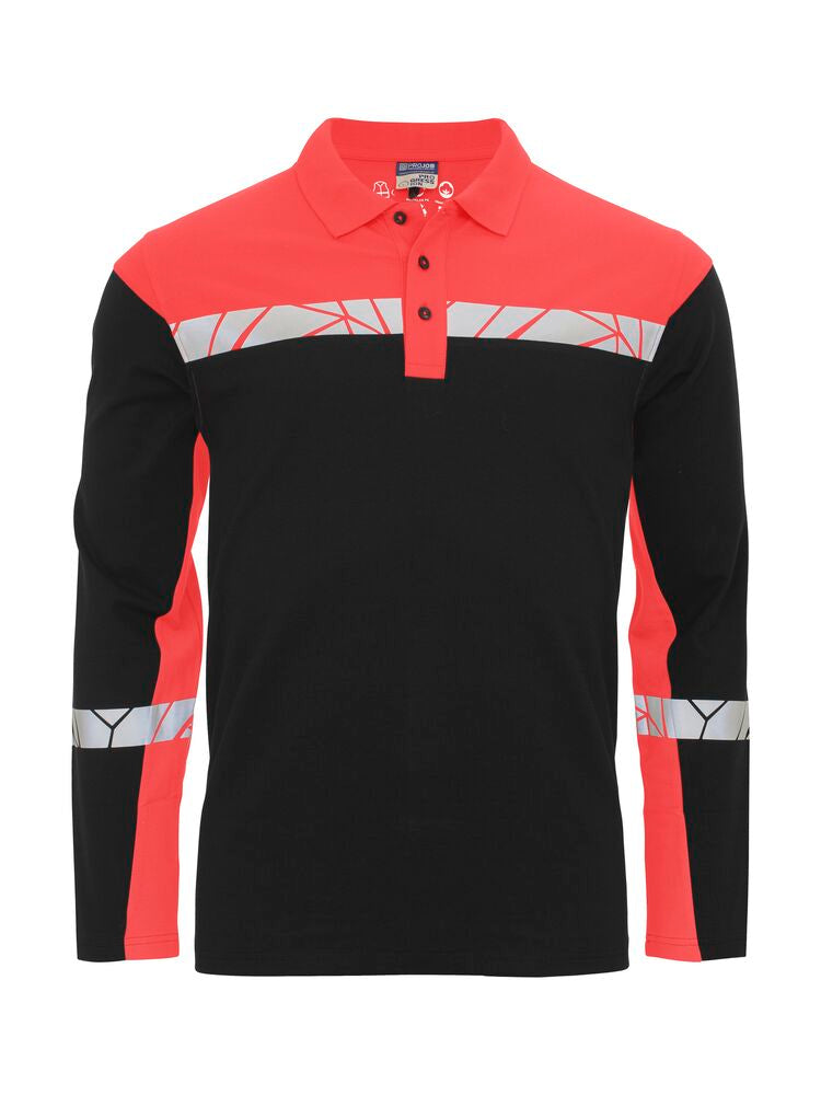 7004 PIQUE LONG SLEEVE7004 PIQUE LONG SLEEVE 9910-VIZ - Black/Red