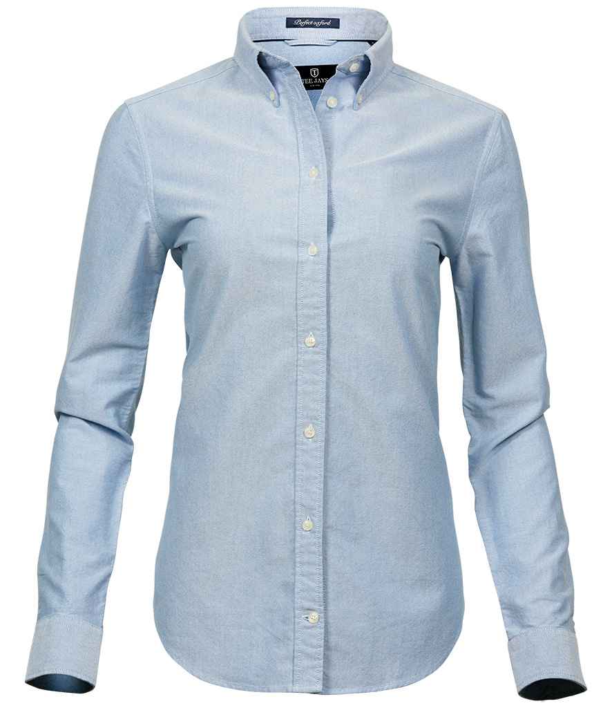 Tee Jays Ladies Perfect Long Sleeve Oxford Shirt - Light Blue
