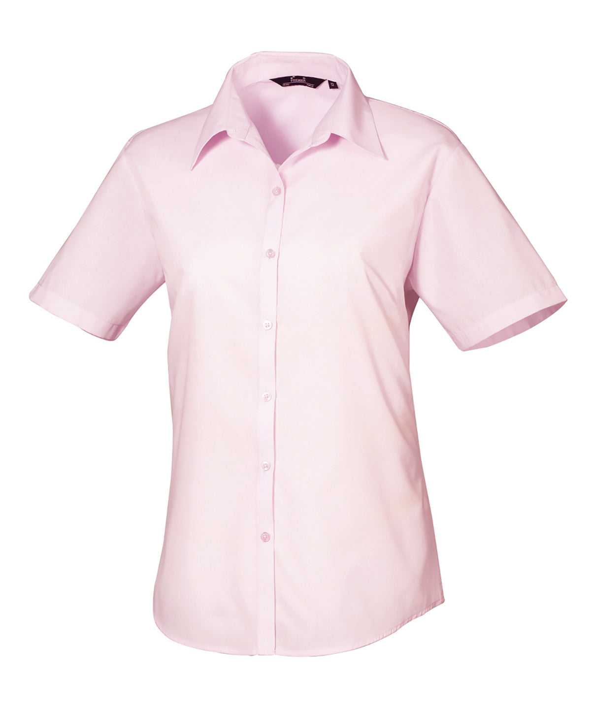 Women's short sleeve poplin blouse - Pink