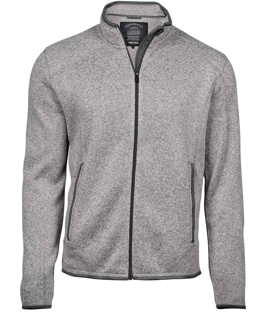 Tee Jays Knitted Outdoor Fleece Jacket - Grey Melange