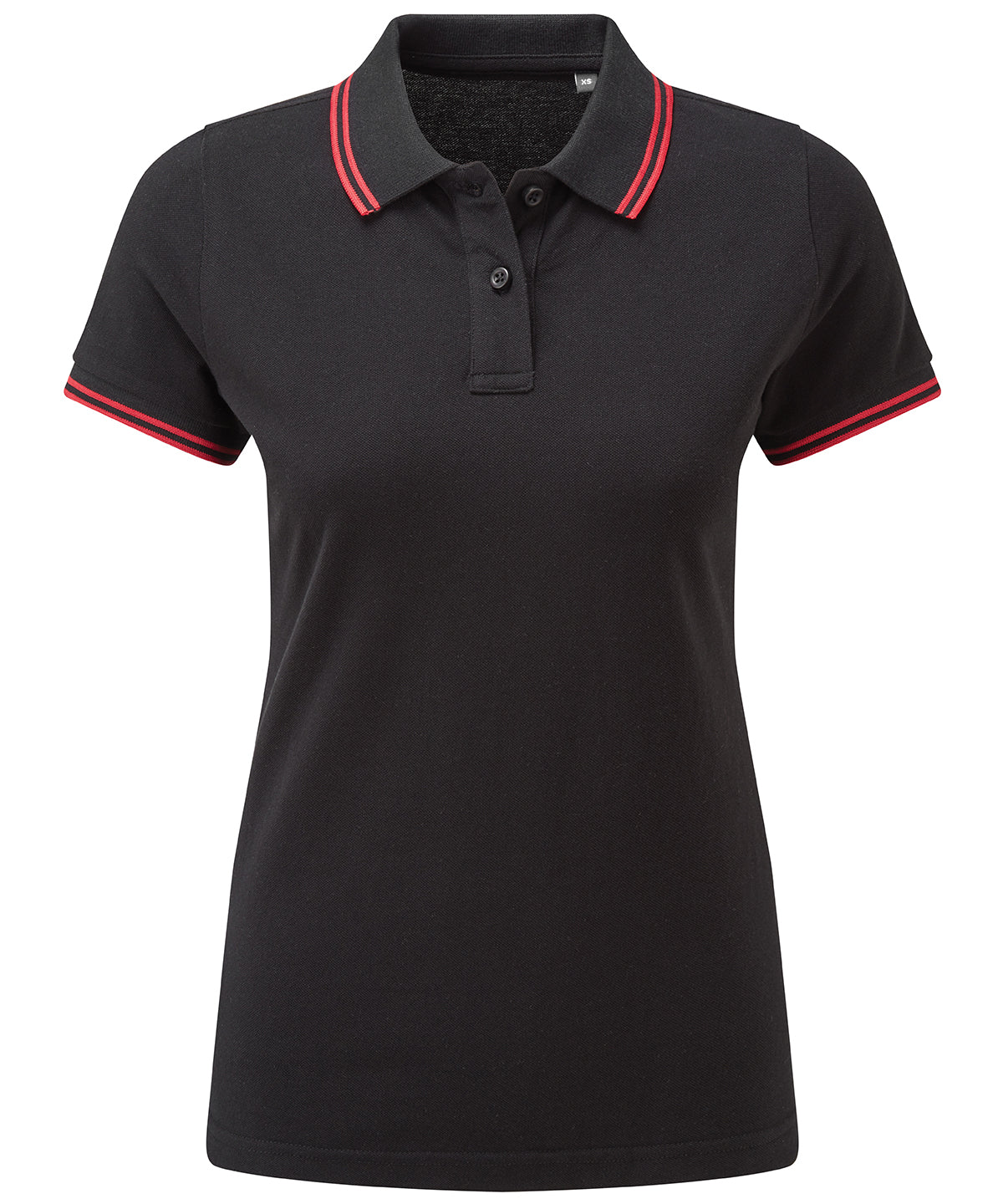 Women's classic fit tipped polo - Black/Red