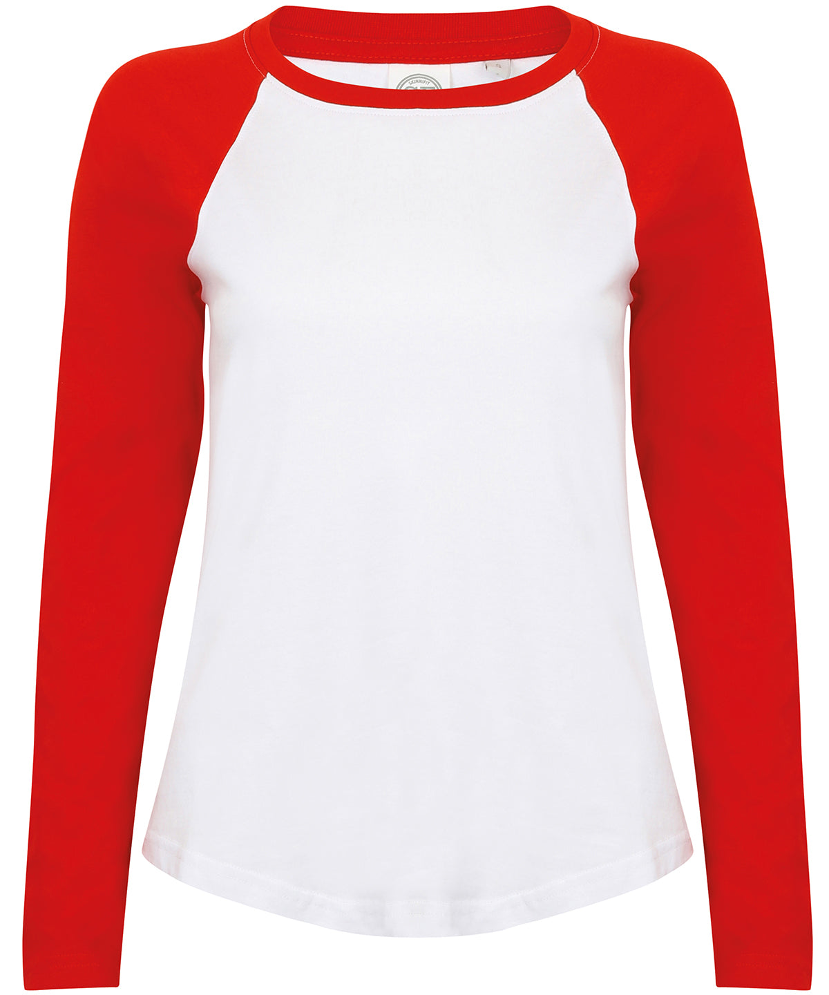 Kids long sleeve baseball T - White/Red