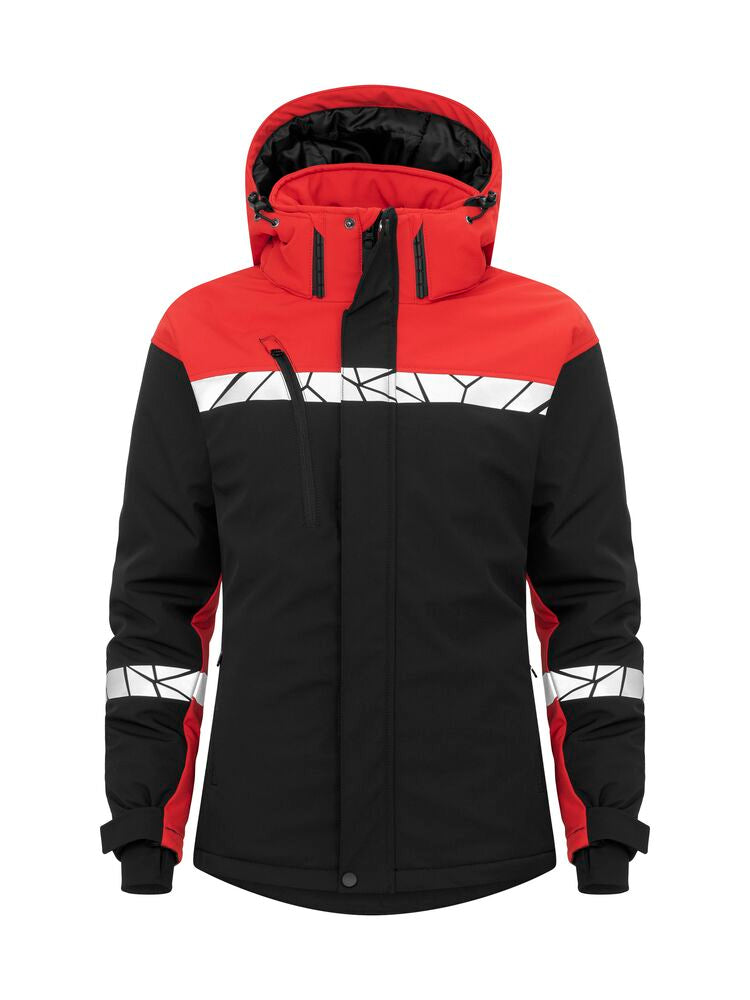 7418 SOFTSHELL JACKET PADDED, WOMEN
7418 SOFTSHELL JACKET PADDED, WOMEN 9910-VIZ - Black/Red