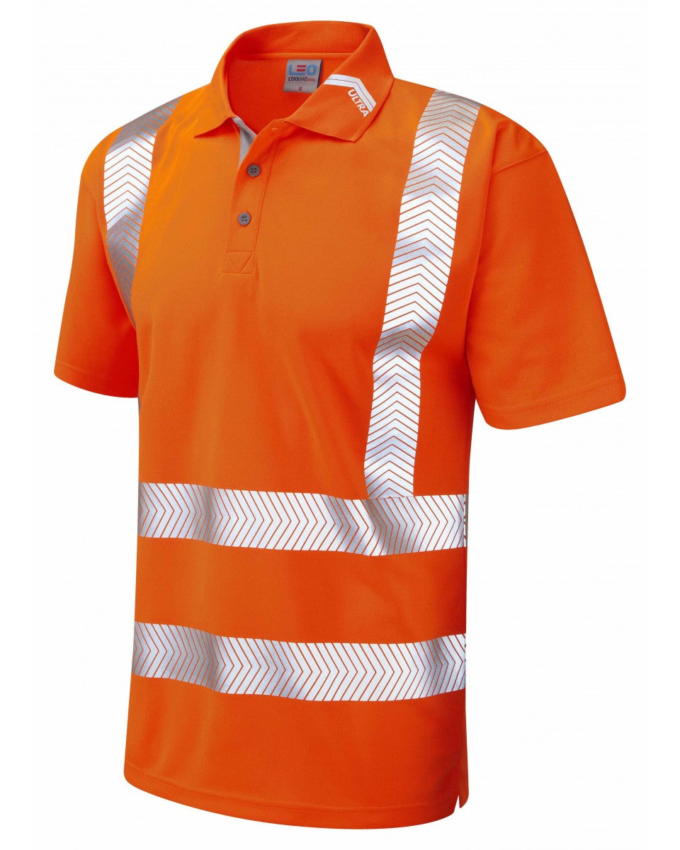 BROADSANDS ISO 20471 Cl 2 Coolviz Ultra Polo Shirt - HV Orange