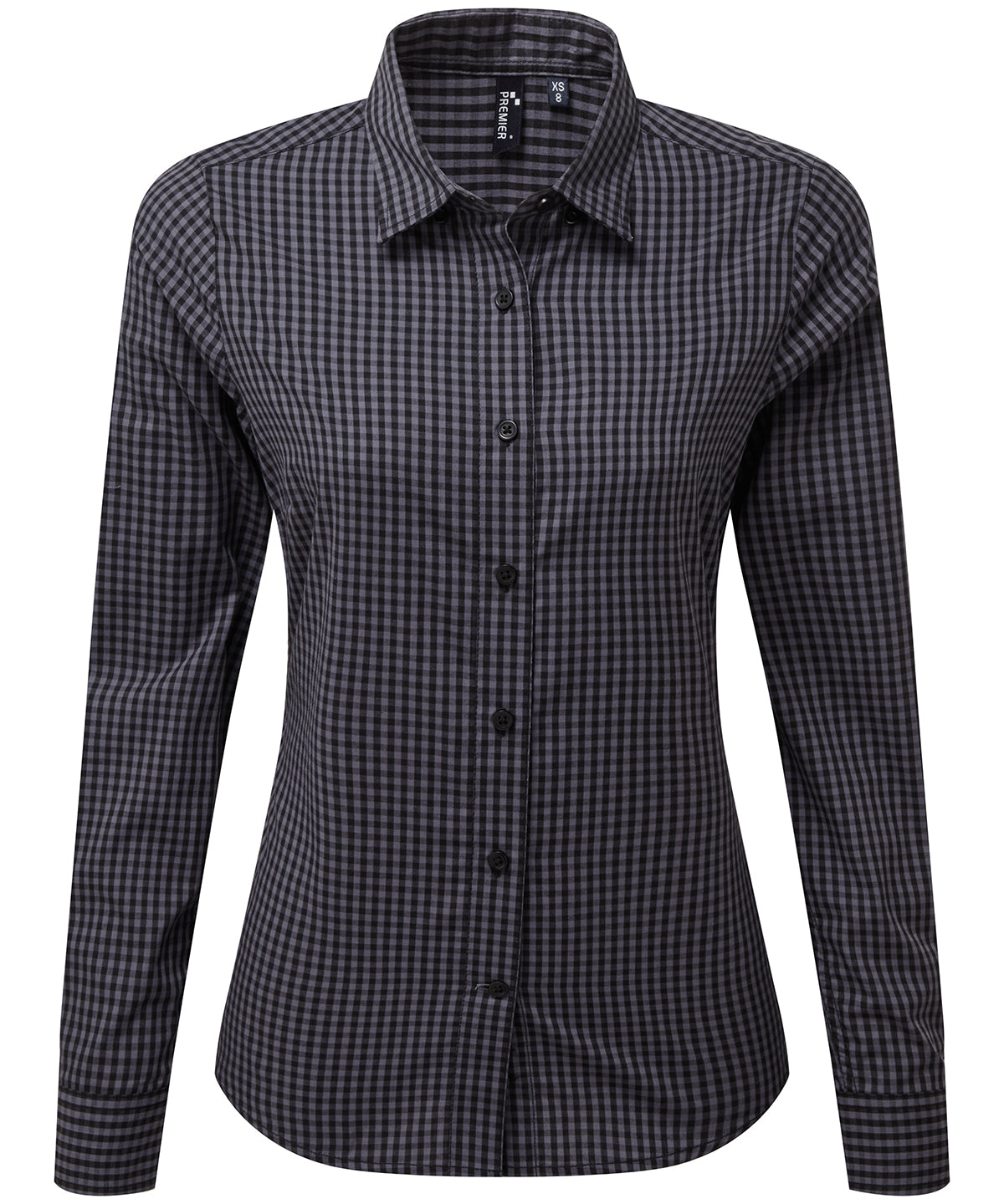 Women's Maxton check long sleeve shirt - Steel/ Black