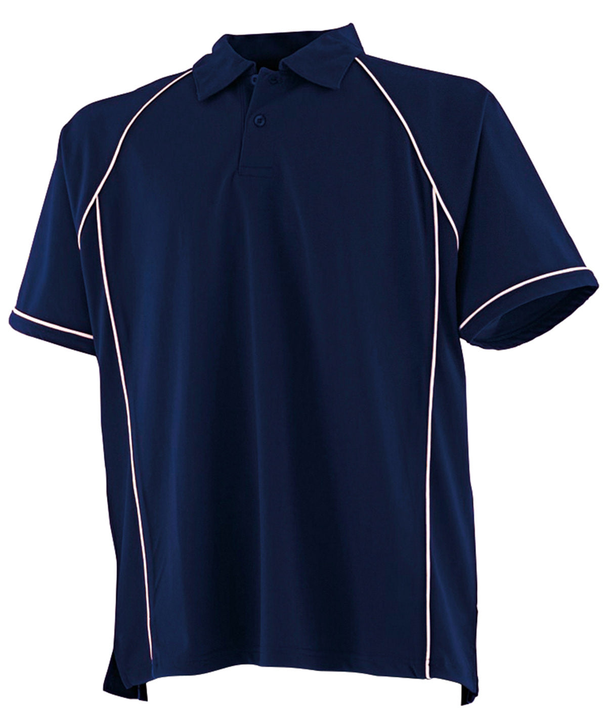 Piped performance polo - Navy/White