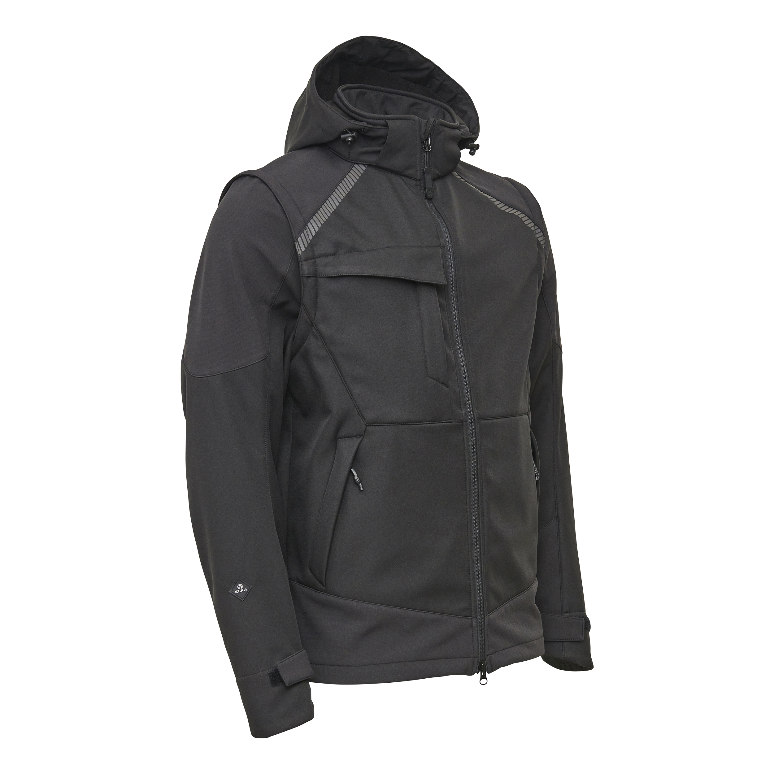 Working Xtreme Softshell Jacket with detachable sleeves - Black