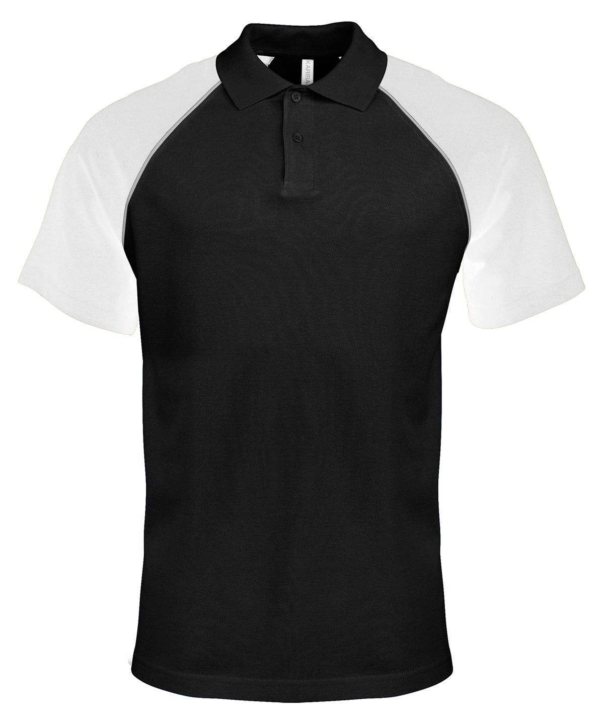 Polo baseball contrast polo shirt - Black/Light Grey/White