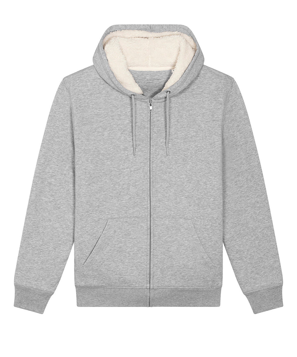 Unisex Hygger sherpa zip-through sweatshirt (STSU956) - Heather Grey