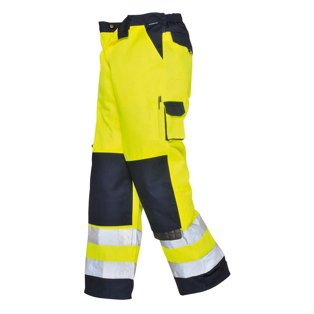Lyon Hi-Vis Contrast Work Trouser - Yellow/Navy