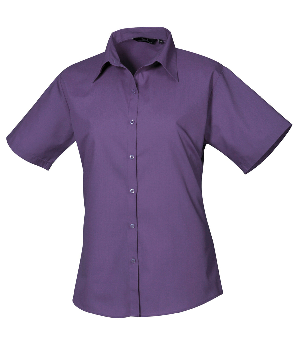 Women's short sleeve poplin blouse - Purple