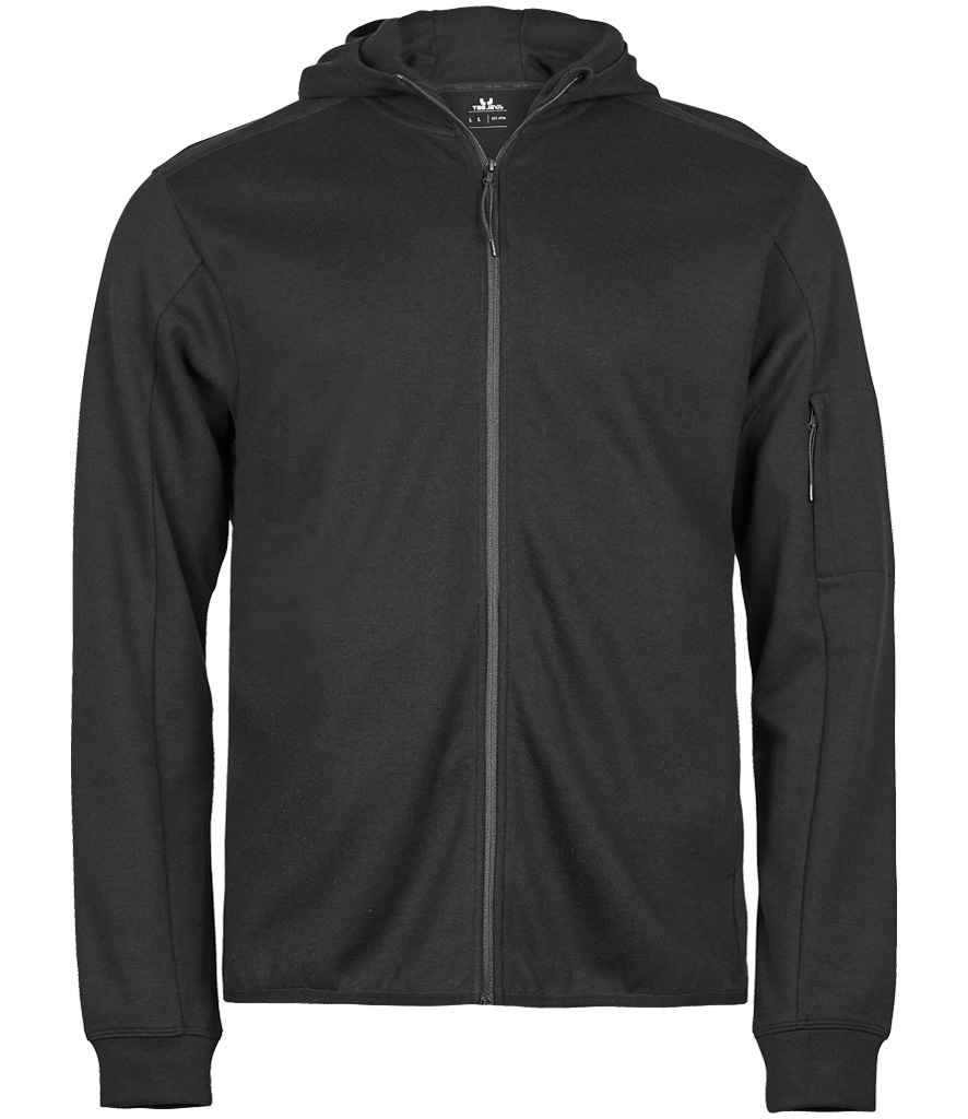 Tee Jays Athletic Hooded Full Zip Sweat Jacket - Black