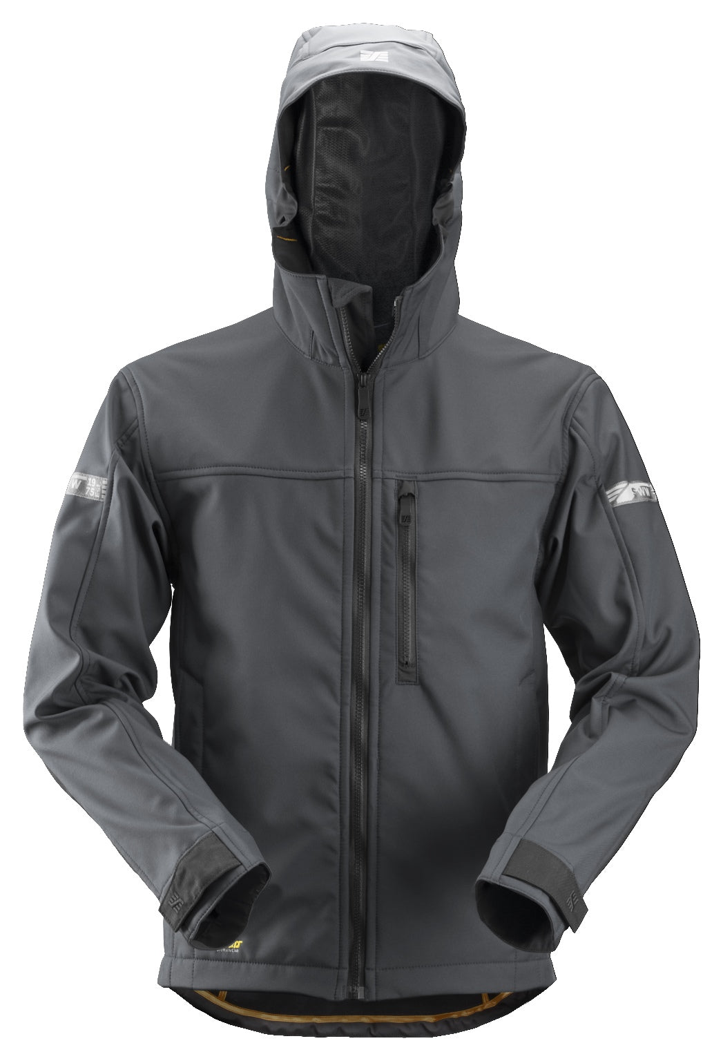 AllroundWork, Softshell Jacket with Hood - Steel grey\Black - 5804