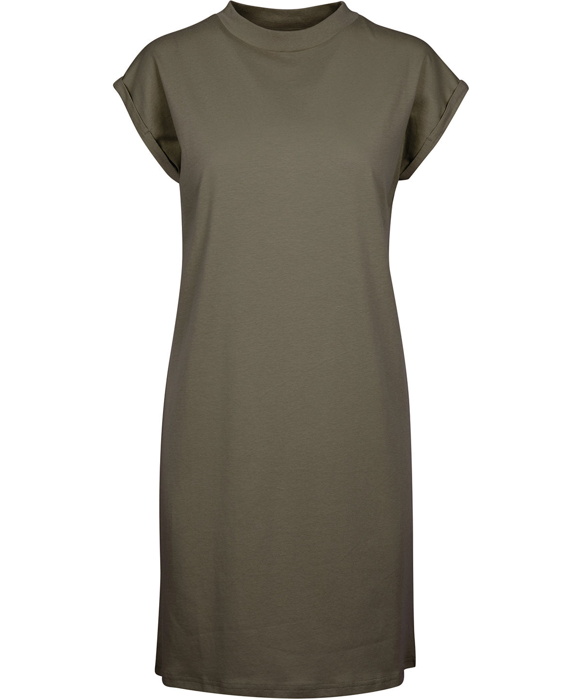 Women's turtle extended shoulder dress - Olive