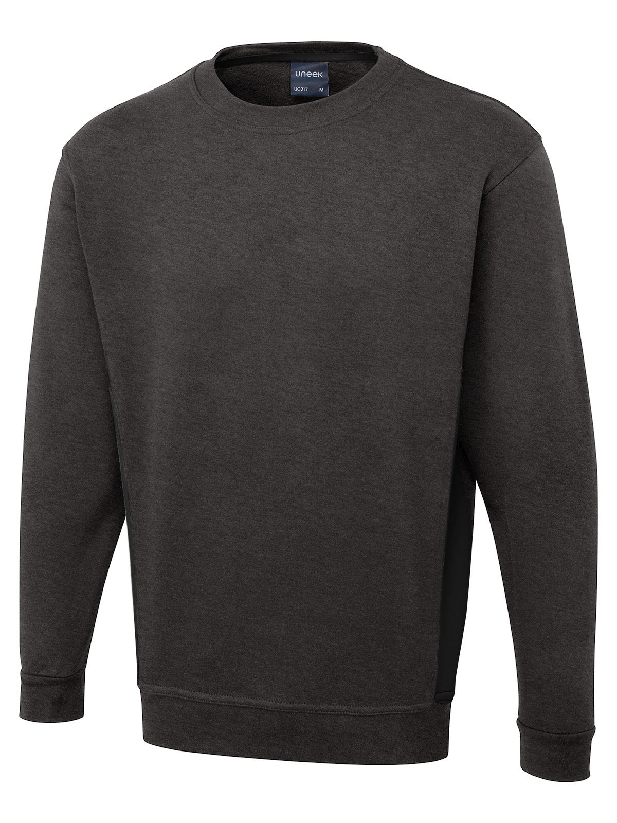 Two Tone Crew New Sweatshirt - Charcoal/Black