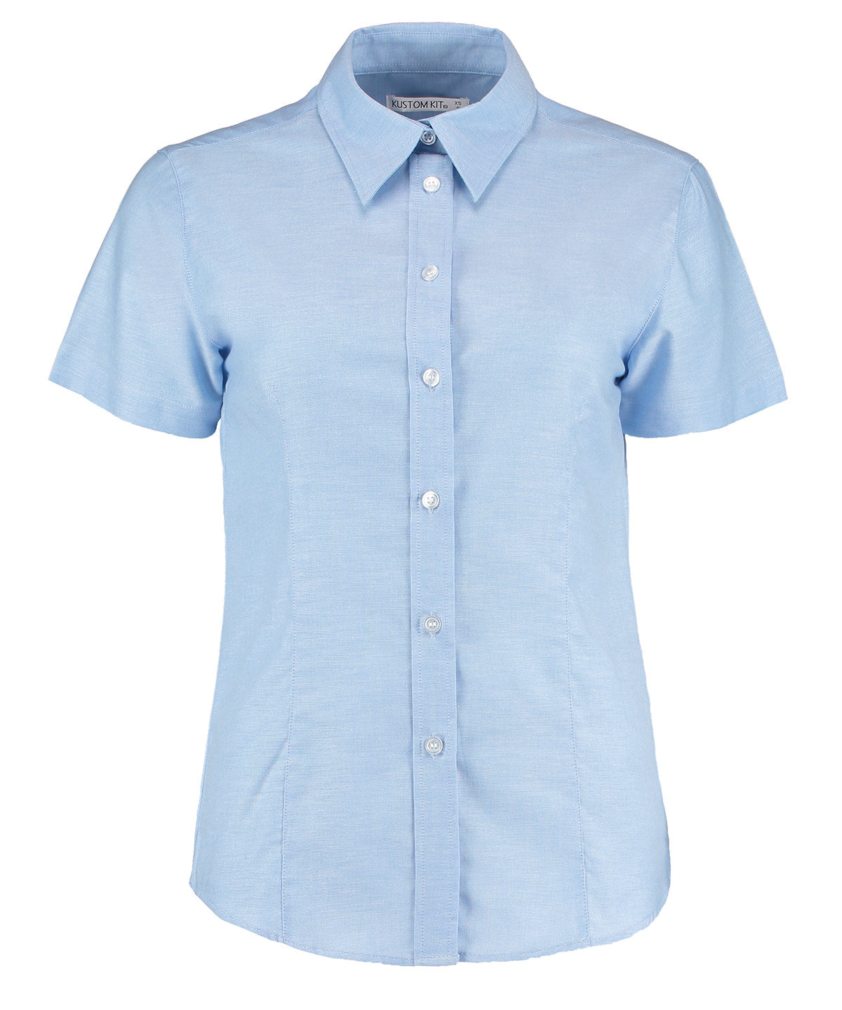 Women's workplace Oxford blouse short-sleeved (tailored fit) - Light Blue