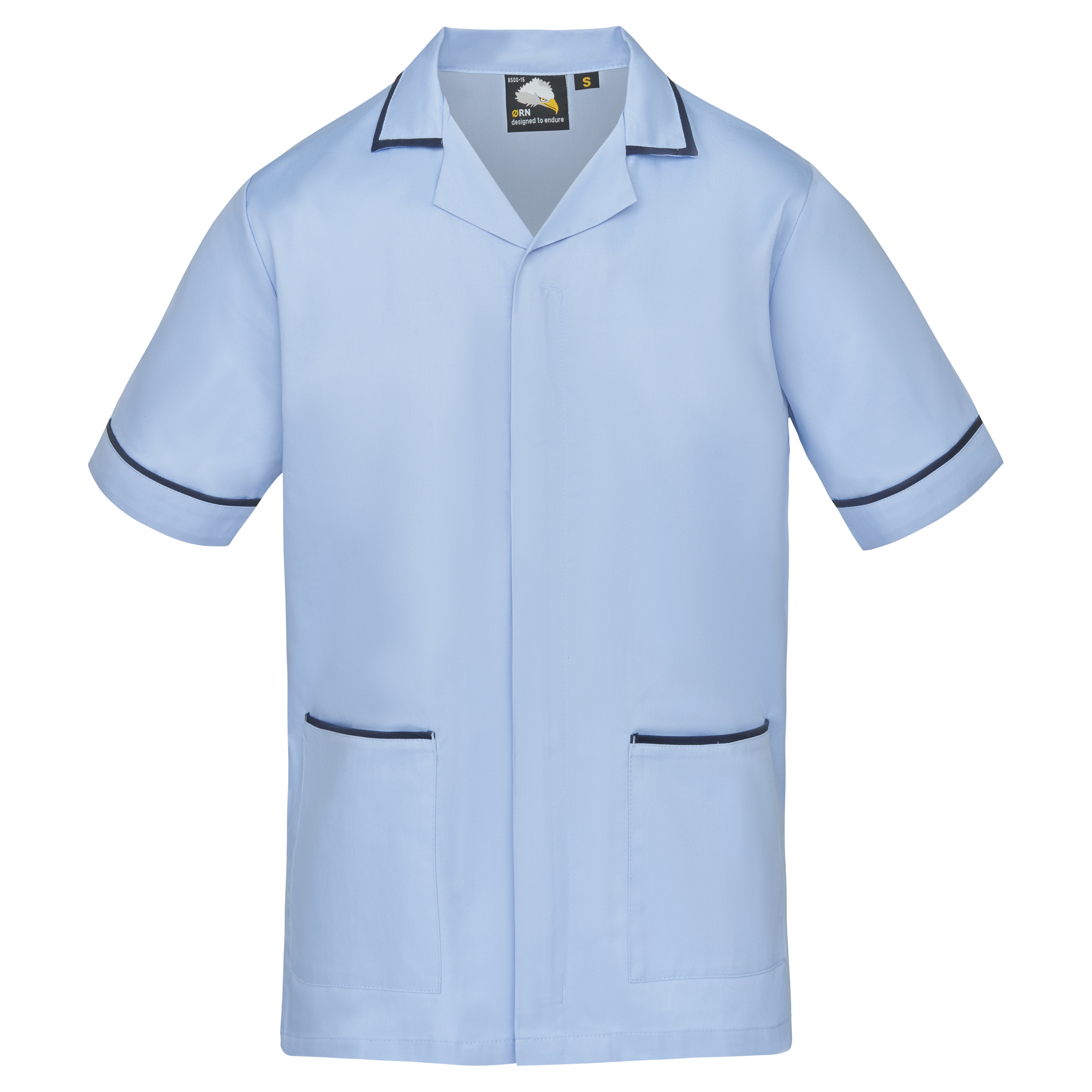 Darwin Male Tunic - Sky with Navy Trim