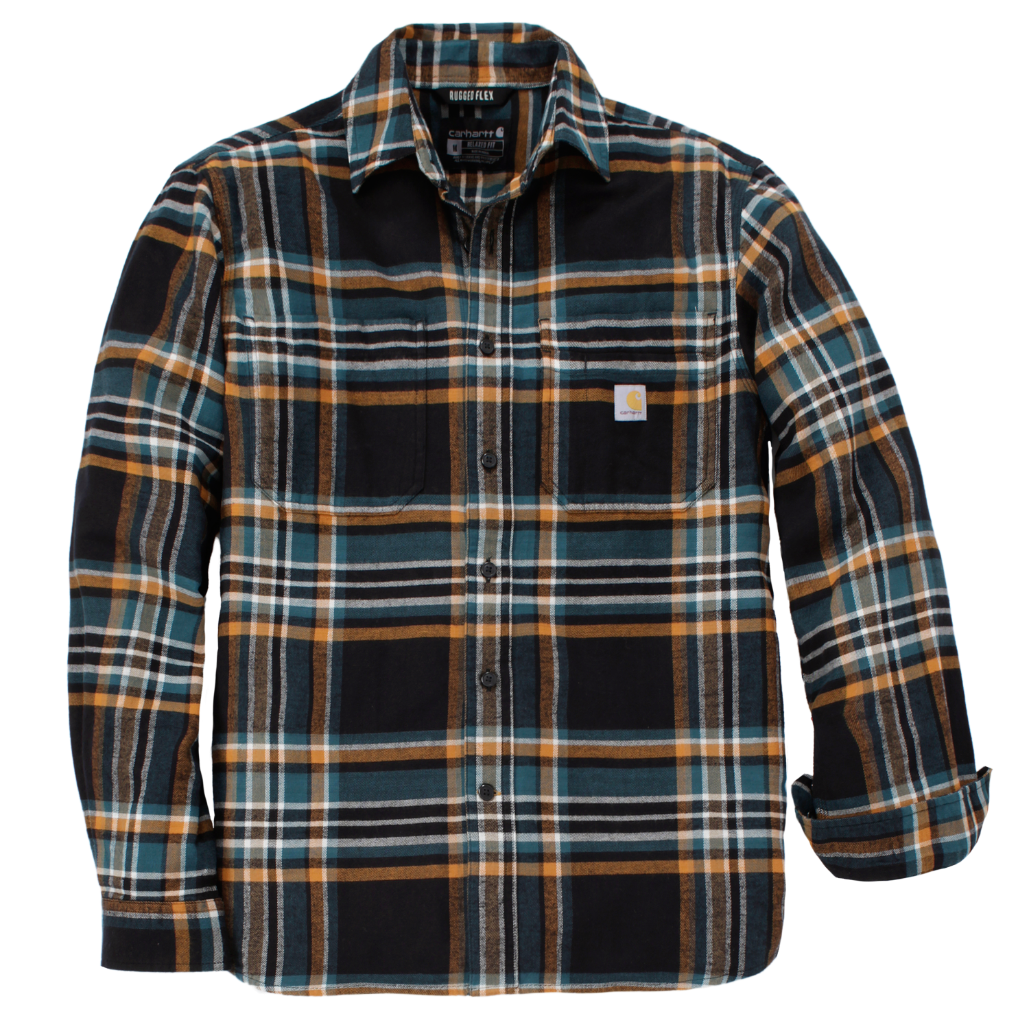 Rugged Flex Relaxed Fit Midweight Flannel Long-Sleeve Plaid Shirt
