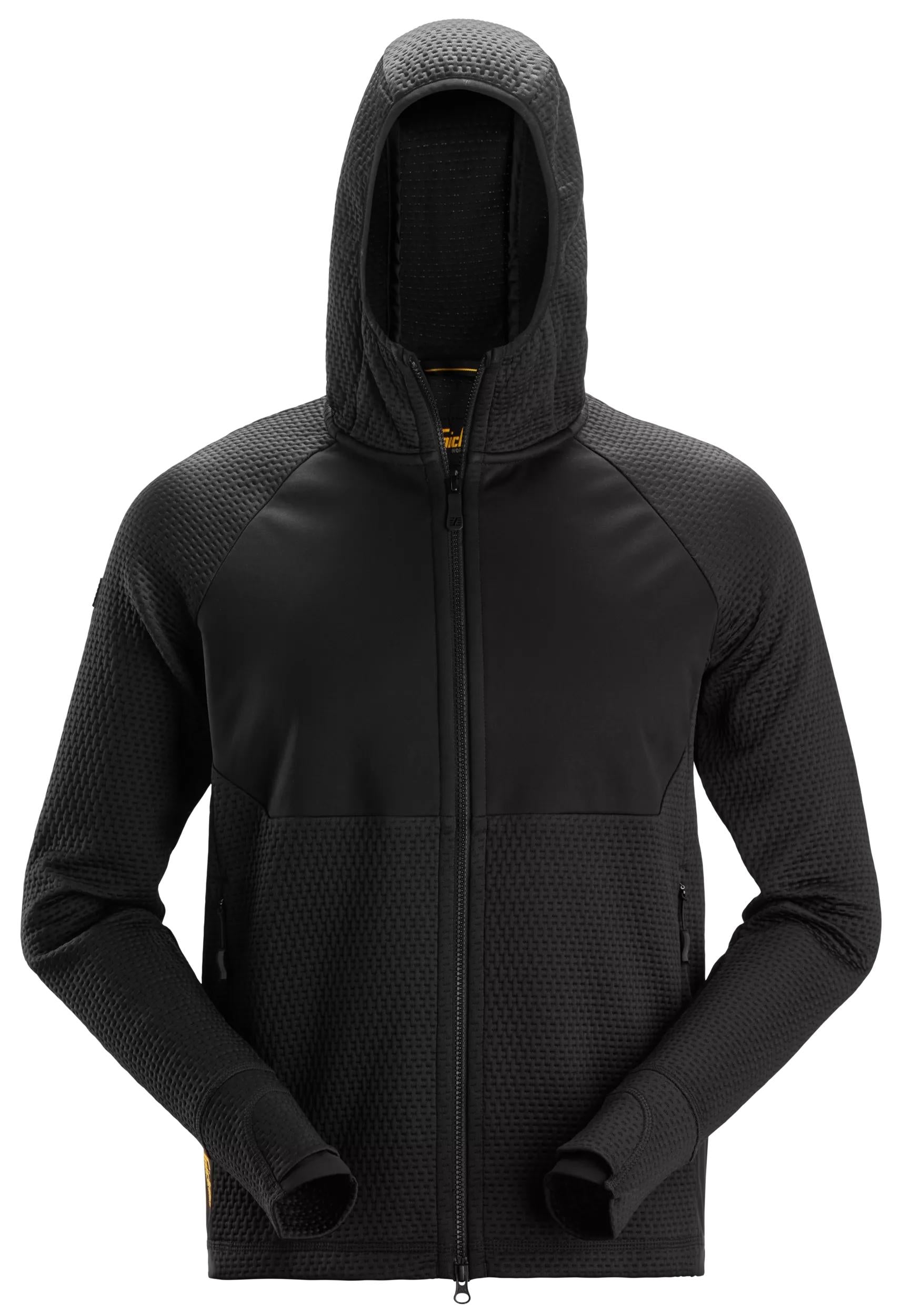 FlexiWork, Full-Zip Midlayer Hoodie - Black\Black - 0404