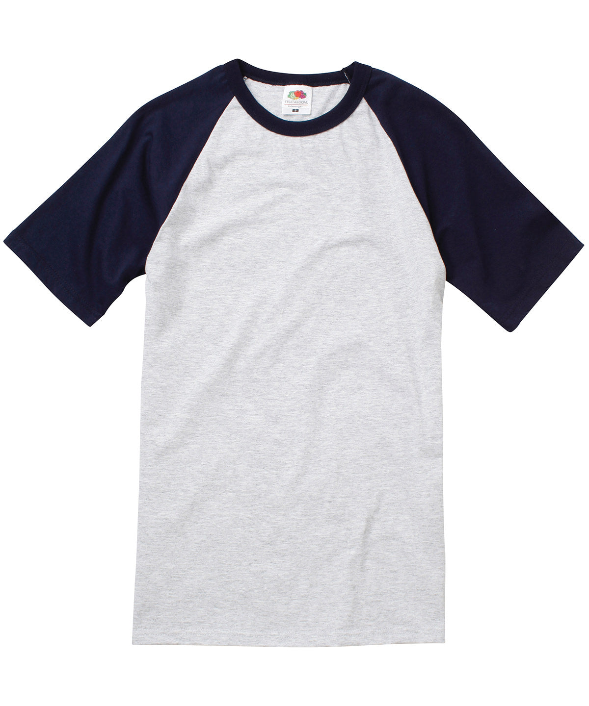 Short sleeve baseball T - Heather Grey/Deep Navy