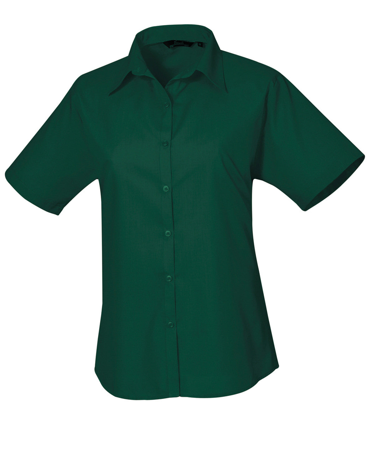 Women's short sleeve poplin blouse - Bottle