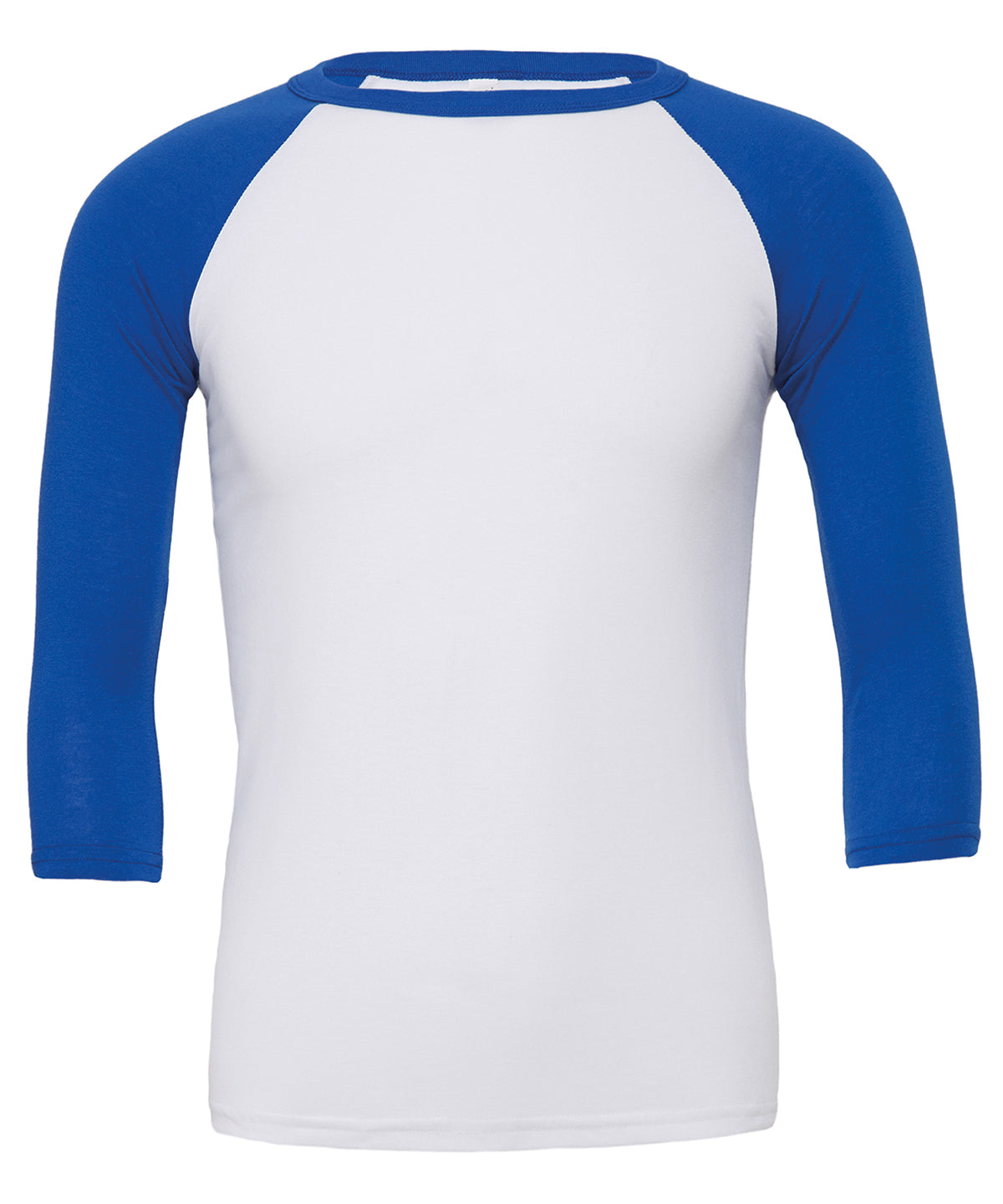 Unisex triblend ¾ sleeve baseball t-shirt - White/True Royal