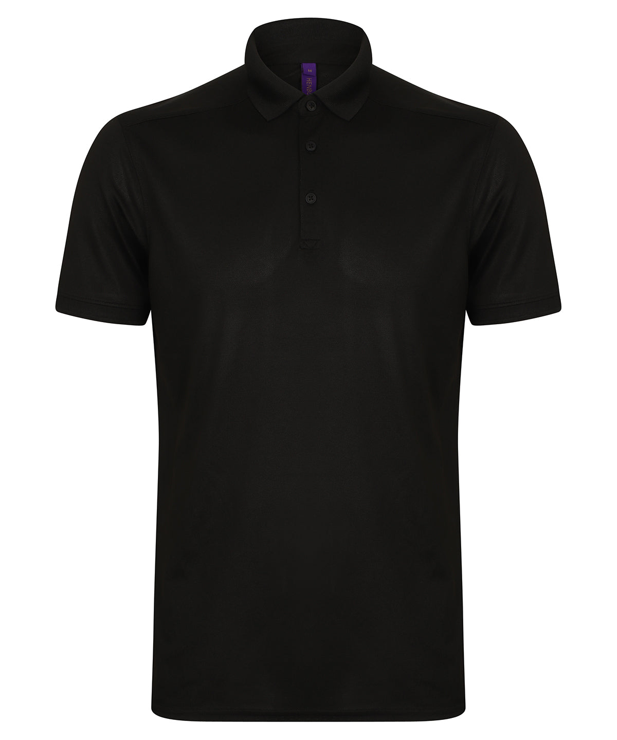 Stretch polo shirt with wicking finish (slim fit) - Black