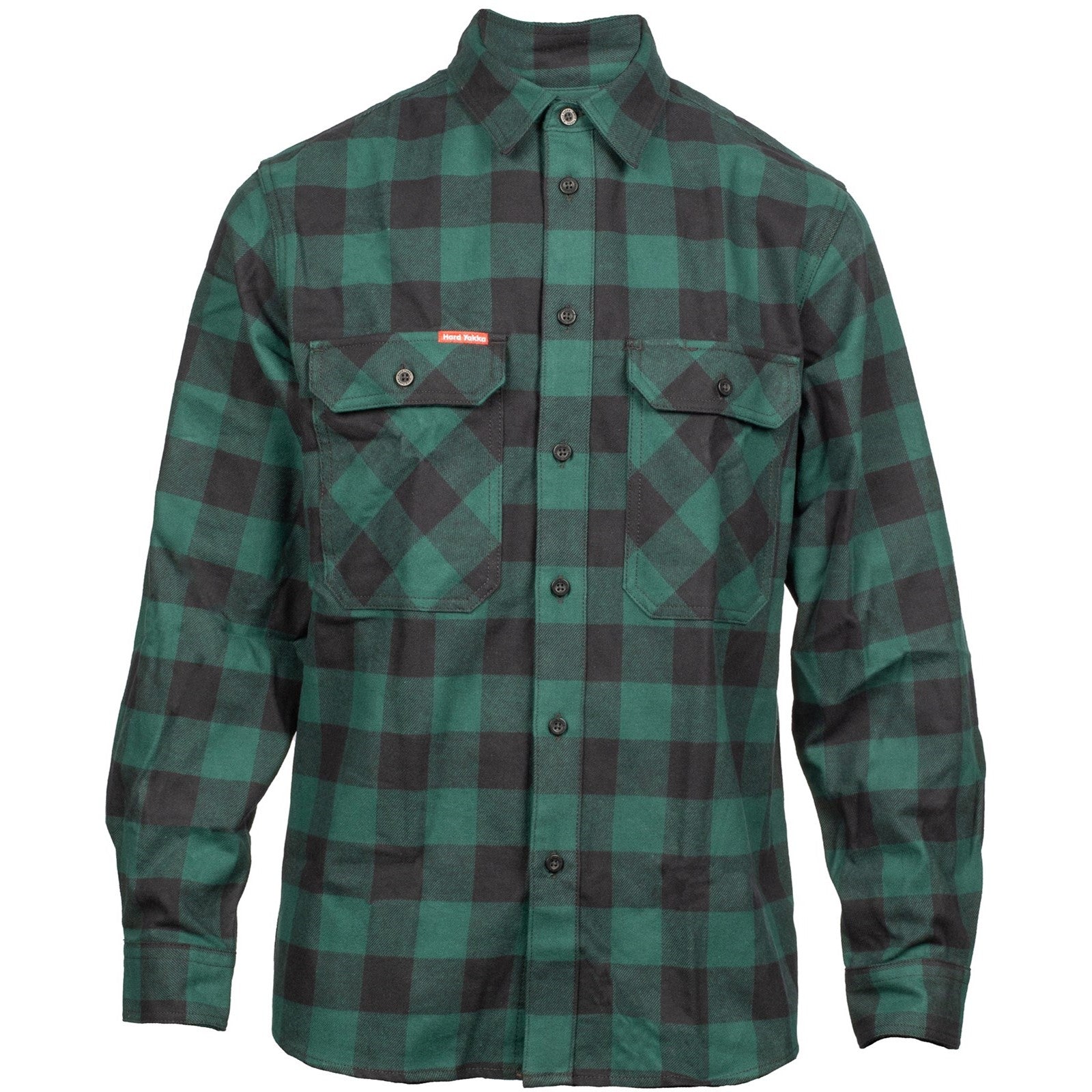 Long Sleeve Check Flannel Shirt - Green