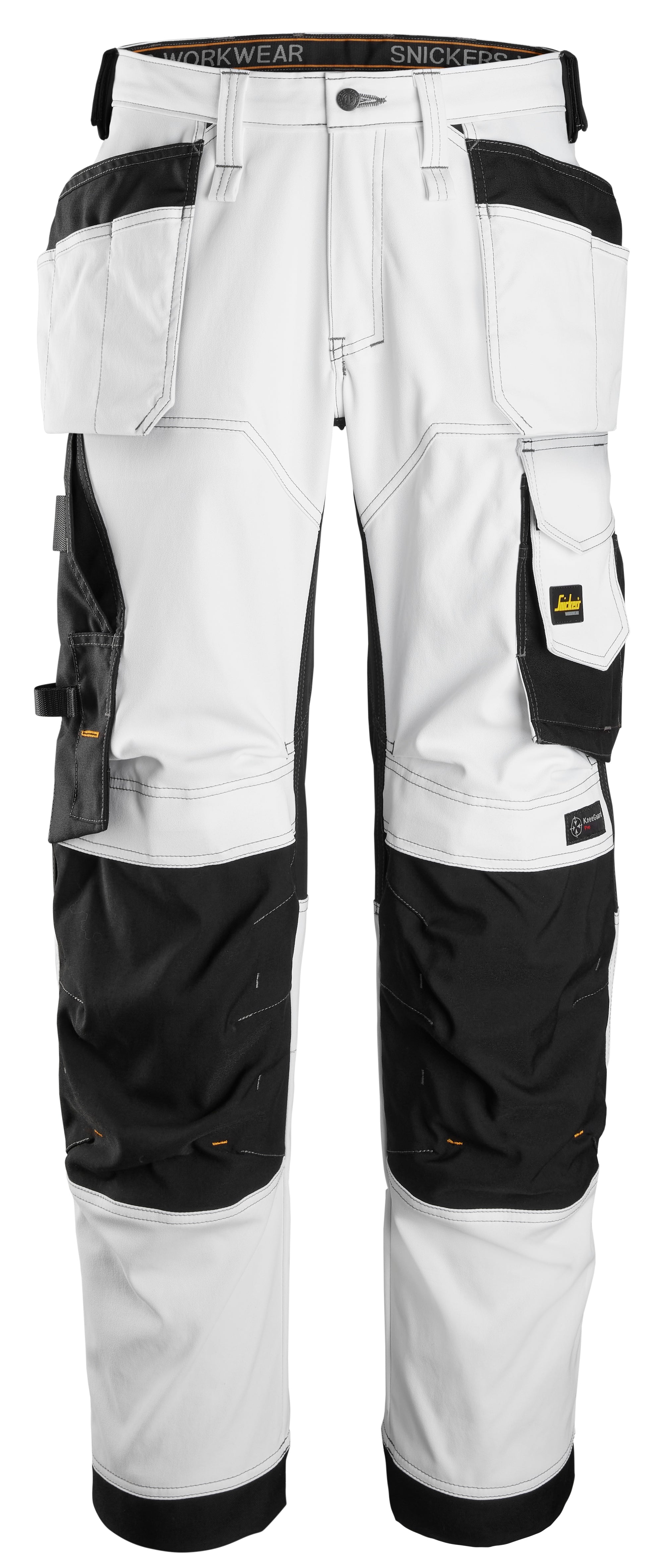 AllroundWork Stretch Loose Fit Trousers+ Holster Pockets - White\Black - 0904