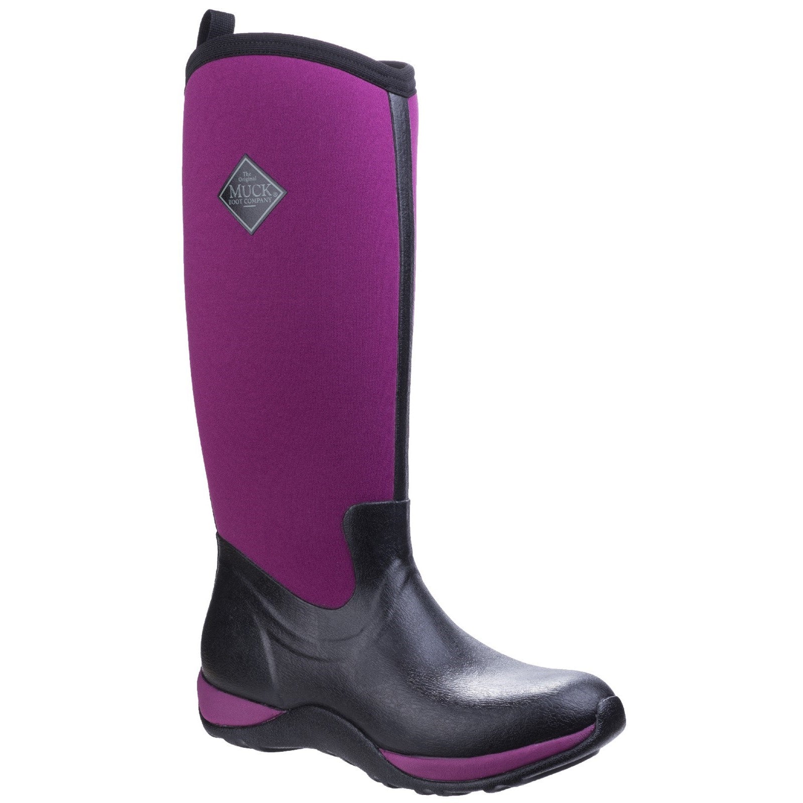 Arctic Adventure Pull On Wellington Boot - Black/Maroon