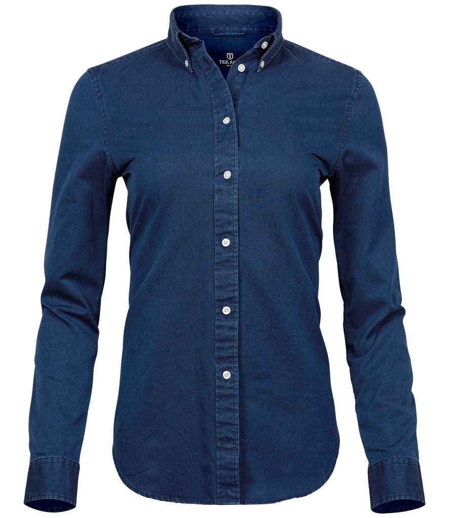 Tee Jays Ladies Long Sleeve Casual Twill Shirt - Indigo