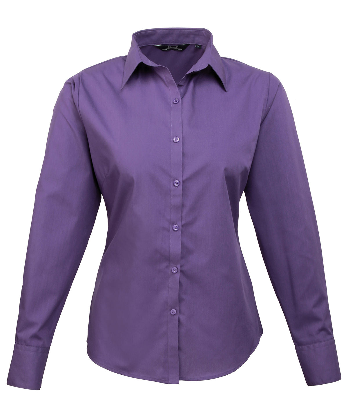 Women's poplin long sleeve blouse - Purple