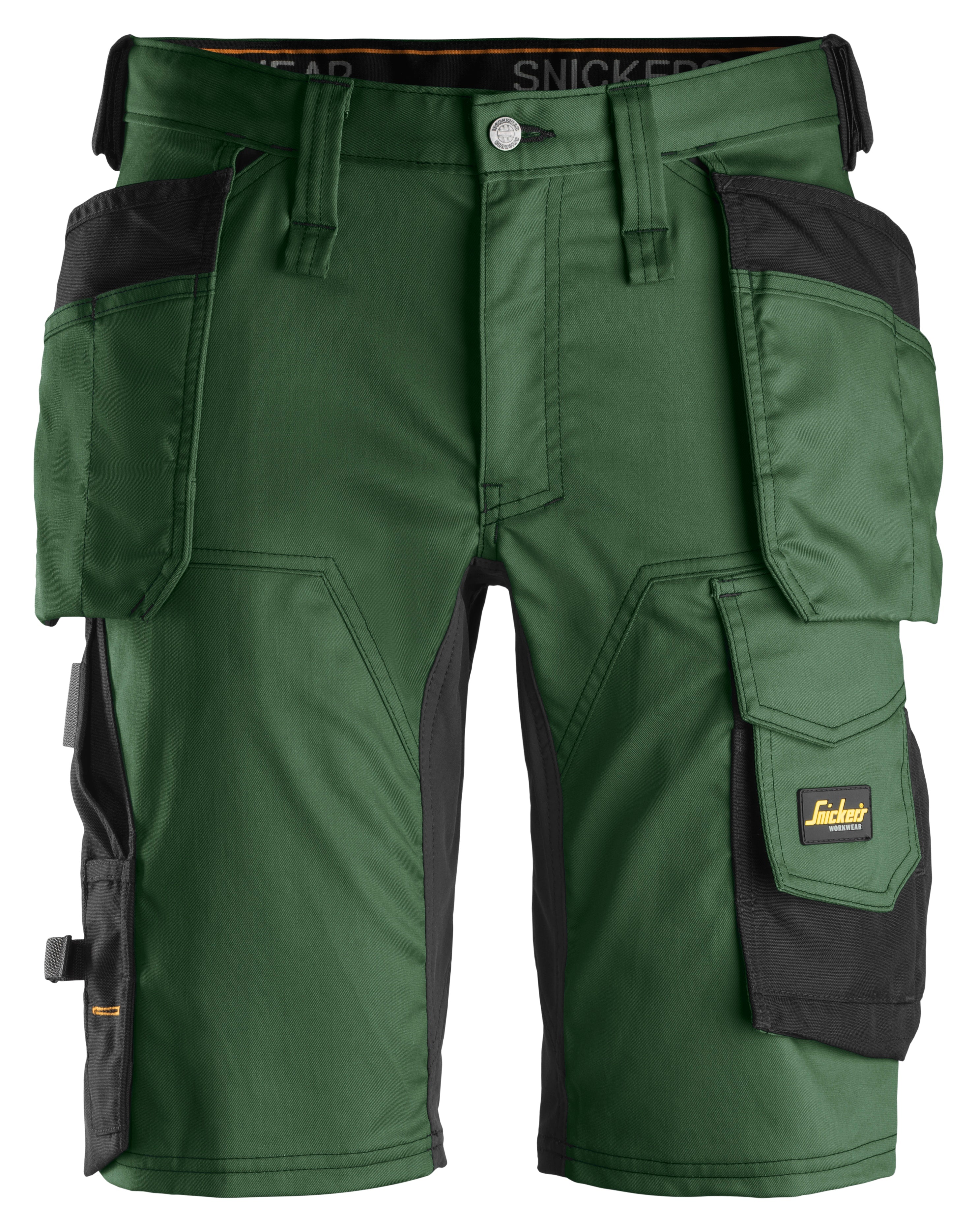 AllroundWork, Stretch Shorts Holster Pockets - Forest Green\Black - 3904