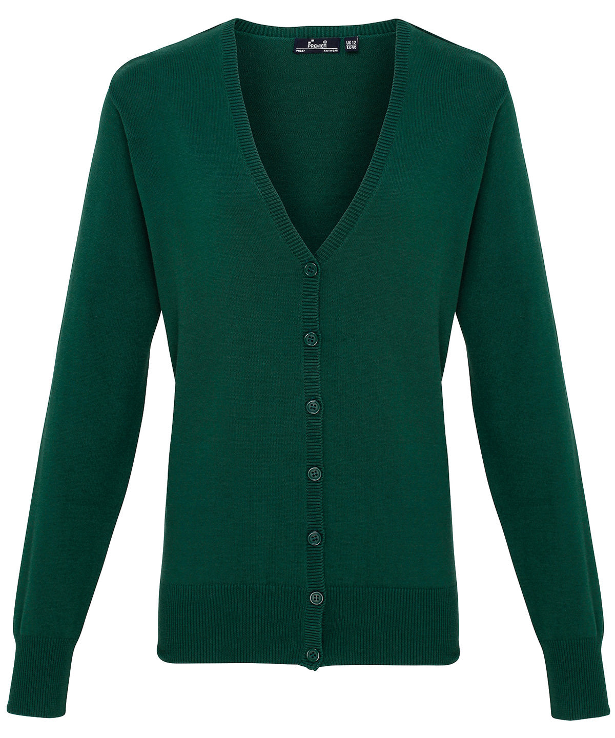 Women's button-through knitted cardigan - Bottle