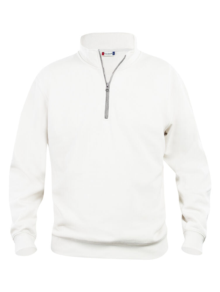 Basic Half Zip - White