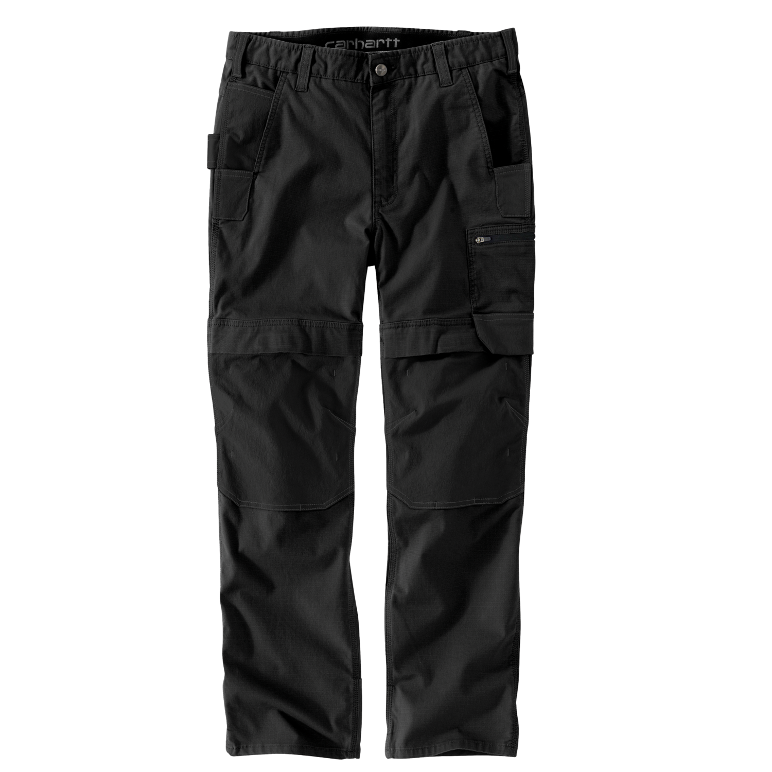 Relaxed Straight Steel Rugged Flex™ Ripstop Double-Front Cargo Dungaree - Black