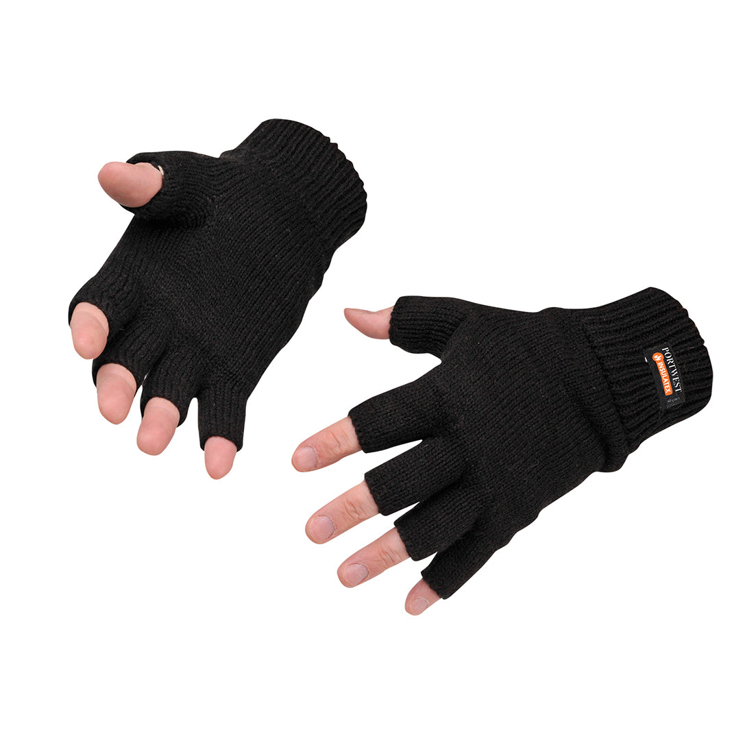 Fingerless Knit Insulatex Glove - Black