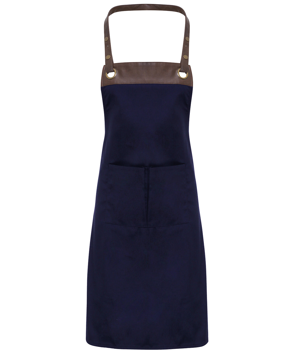 Espresso bib apron - Navy/ Brown