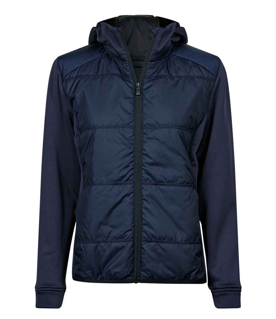 Tee Jays Ladies Hybrid-Stretch Hooded Jacket - Navy/Navy