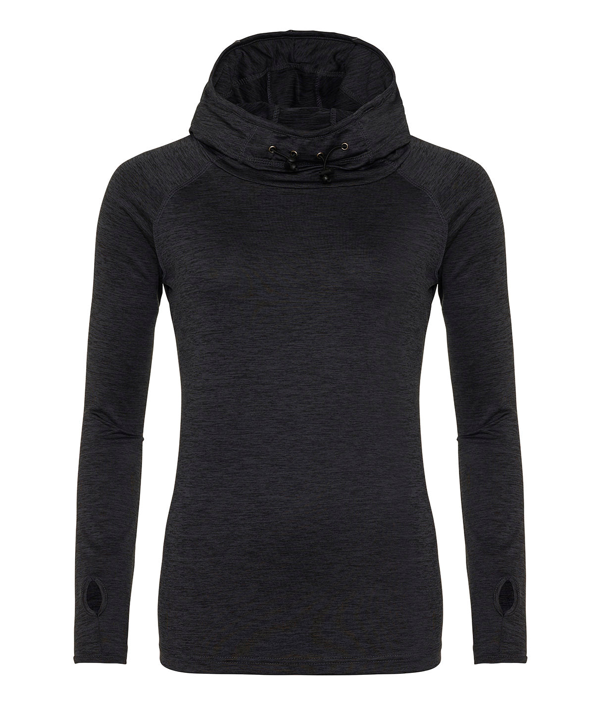 Women's Cool Cowl Neck Top - Black Slate Melange